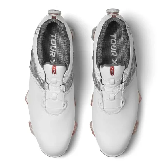 Foot Joy Tour X 55406 golf shoes white grey and red 8 M New - Picture 2 of 7